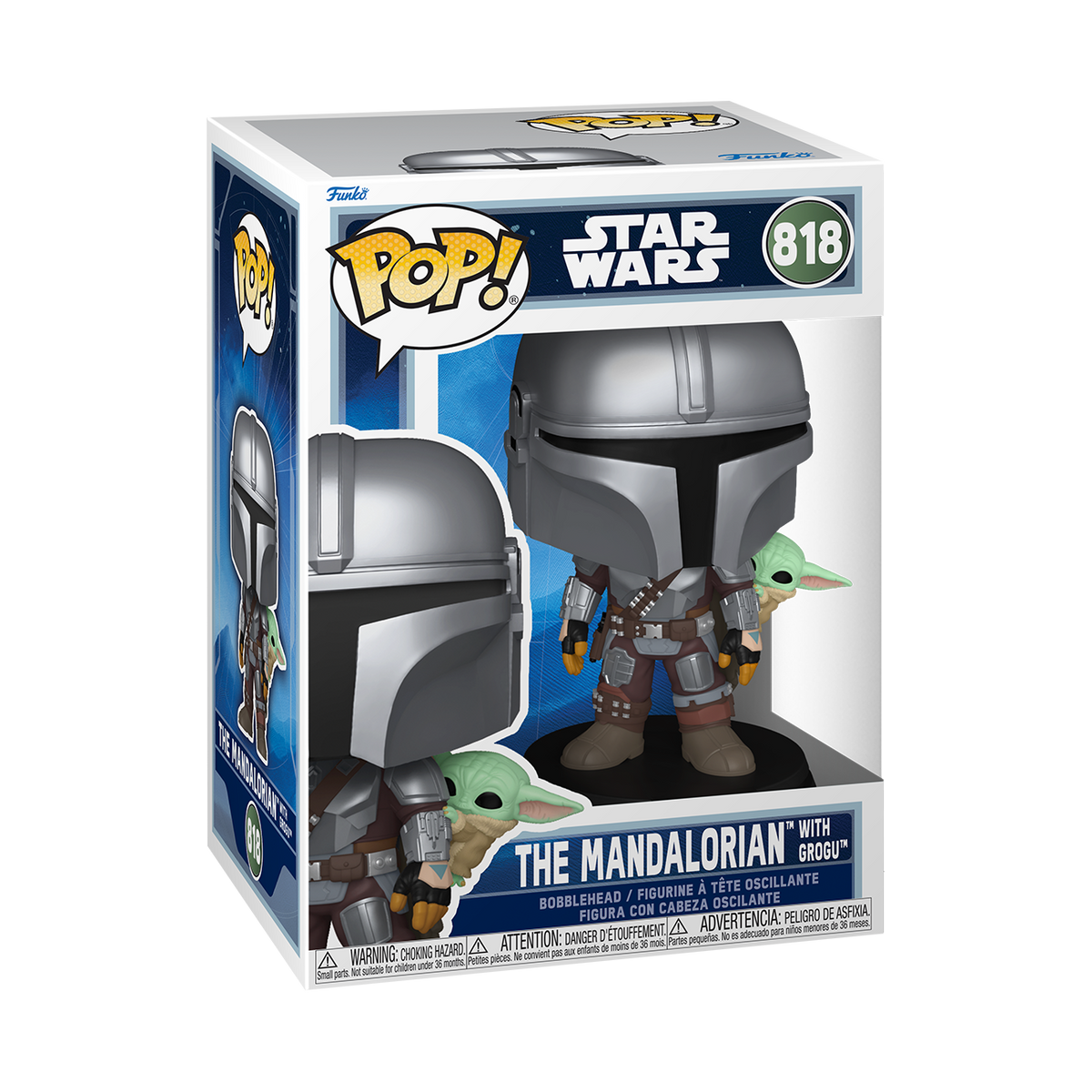 Pop! The Mandalorian with Grogu (On Back) - US 3499