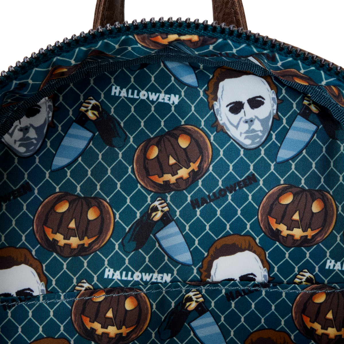 Halloween Michael Myers Pumpkin Glow Mini Backpack With Coin Bag - US 4981