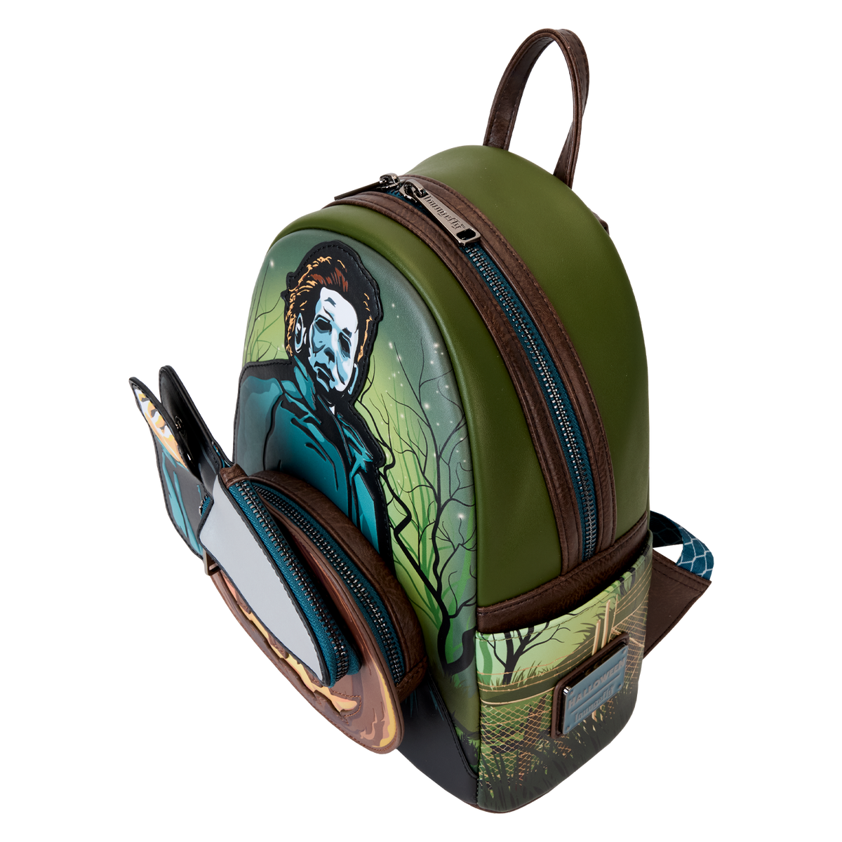 Halloween Michael Myers Pumpkin Glow Mini Backpack With Coin Bag - US 4981