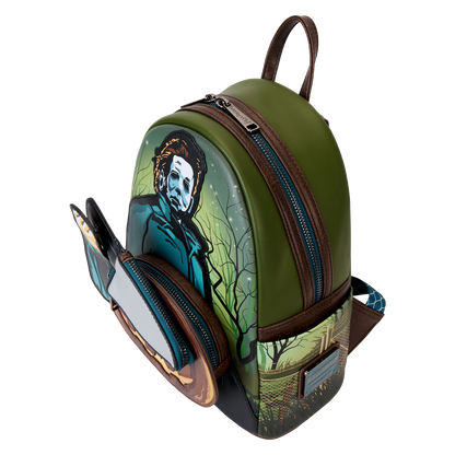 Halloween Michael Myers Pumpkin Glow Mini Backpack With Coin Bag - US 4981