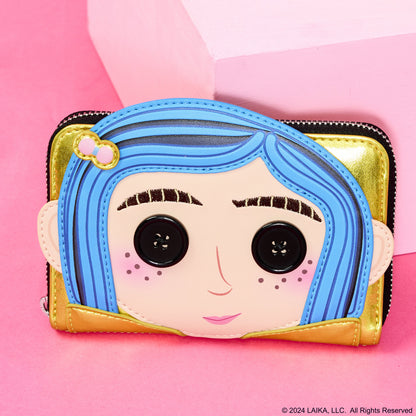 Coraline 15th Anniversary Laika Doll Metallic Cosplay Zip Around Wallet - US 6586