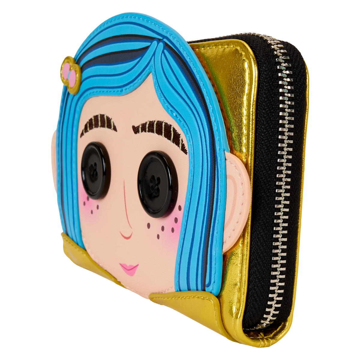 Coraline 15th Anniversary Laika Doll Metallic Cosplay Zip Around Wallet - US 6586