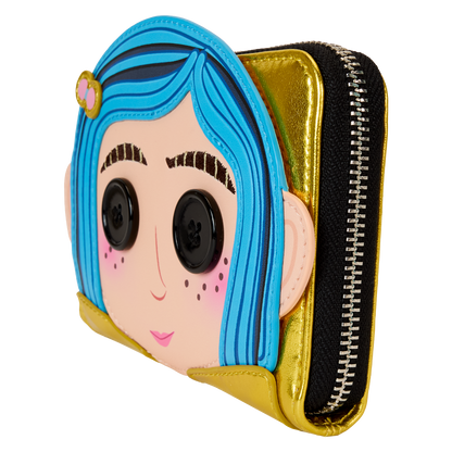 Coraline 15th Anniversary Laika Doll Metallic Cosplay Zip Around Wallet - US 6586