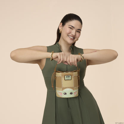 The Mandalorian Grogu & Anzellan Drawstring Bucket Crossbody Bag with Coin Bag - US 8918