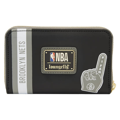 NBA Brooklyn Nets Patch Icons Zip Around Wallet - US 4770