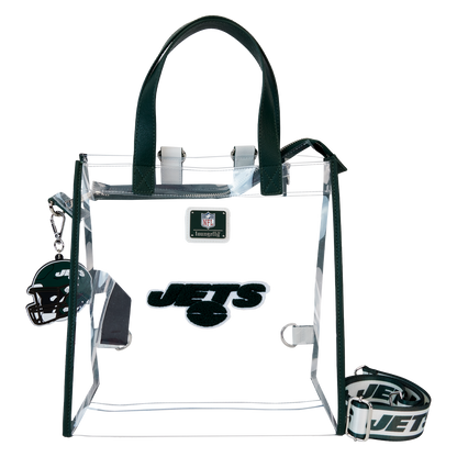 NFL New York Jets Clear Convertible Backpack & Tote Crossbody Stadium Bag - US 0710