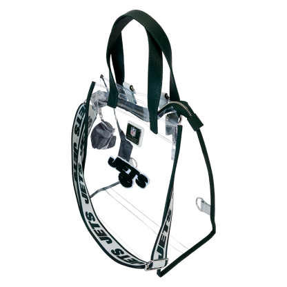 NFL New York Jets Clear Convertible Backpack & Tote Crossbody Stadium Bag - US 0710