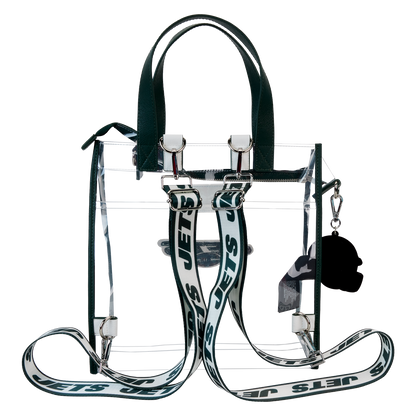 NFL New York Jets Clear Convertible Backpack & Tote Crossbody Stadium Bag - US 0710
