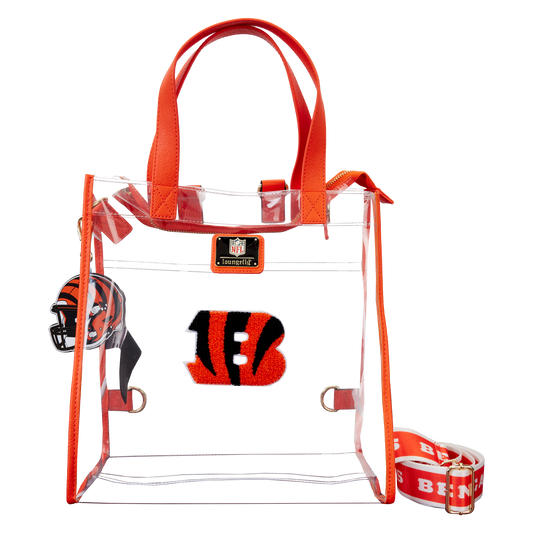 NFL Cincinnati Bengals Clear Convertible Backpack & Tote Crossbody Stadium Bag - US 9129