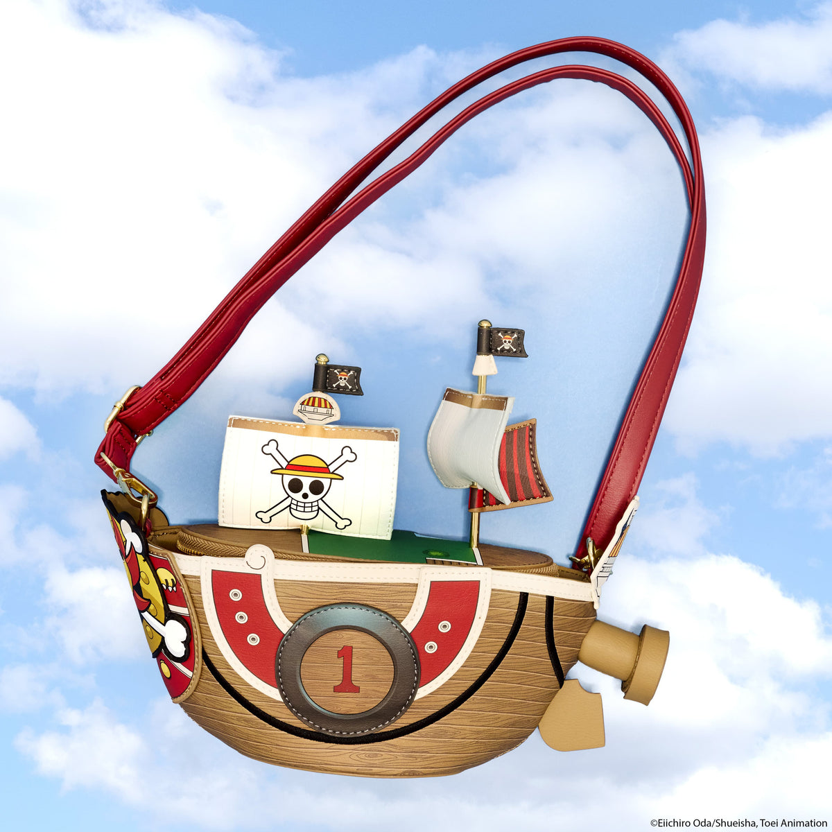 One Piece Thousand Sunny Ship Figural Crossbody Bag - US 5657