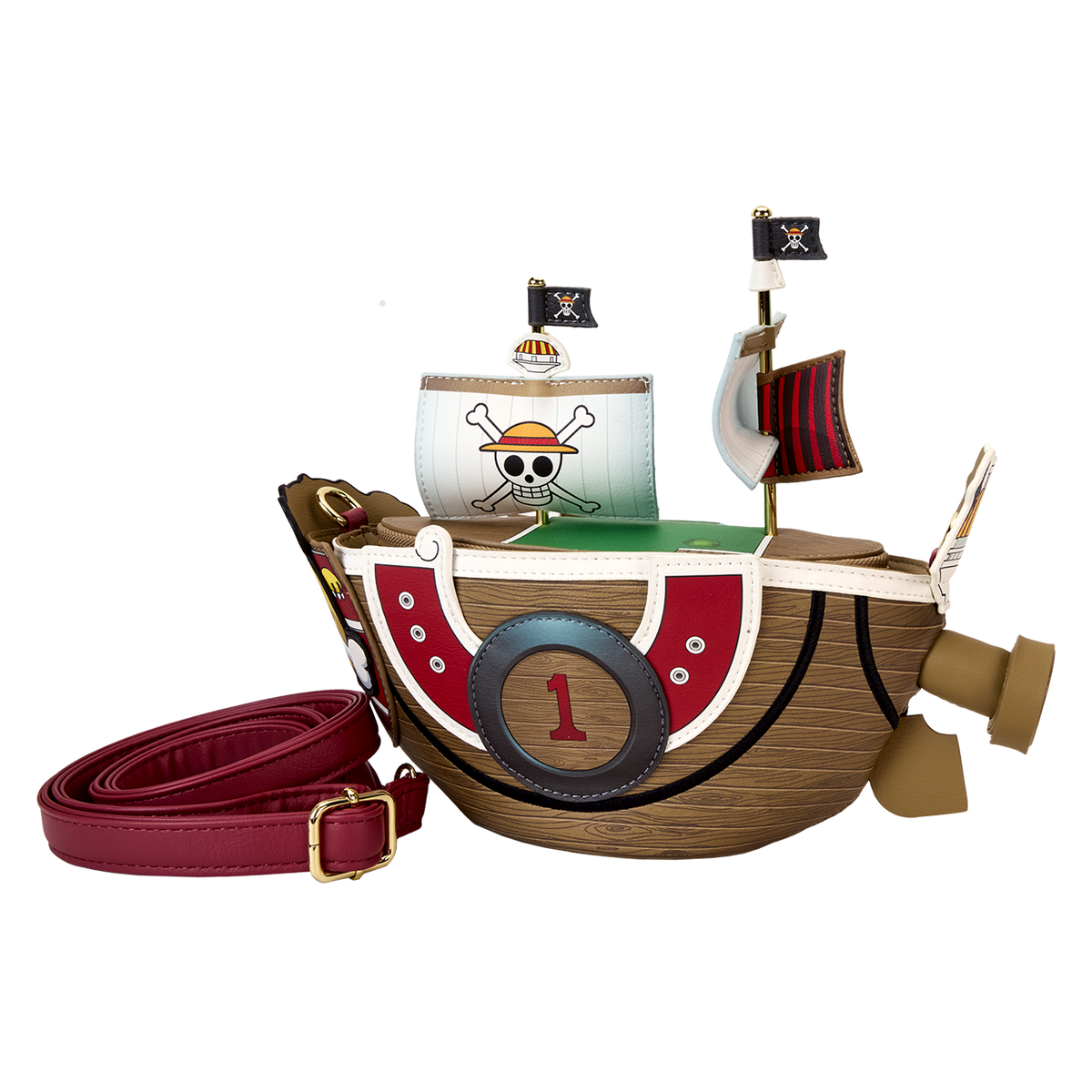 One Piece Thousand Sunny Ship Figural Crossbody Bag - US 5657